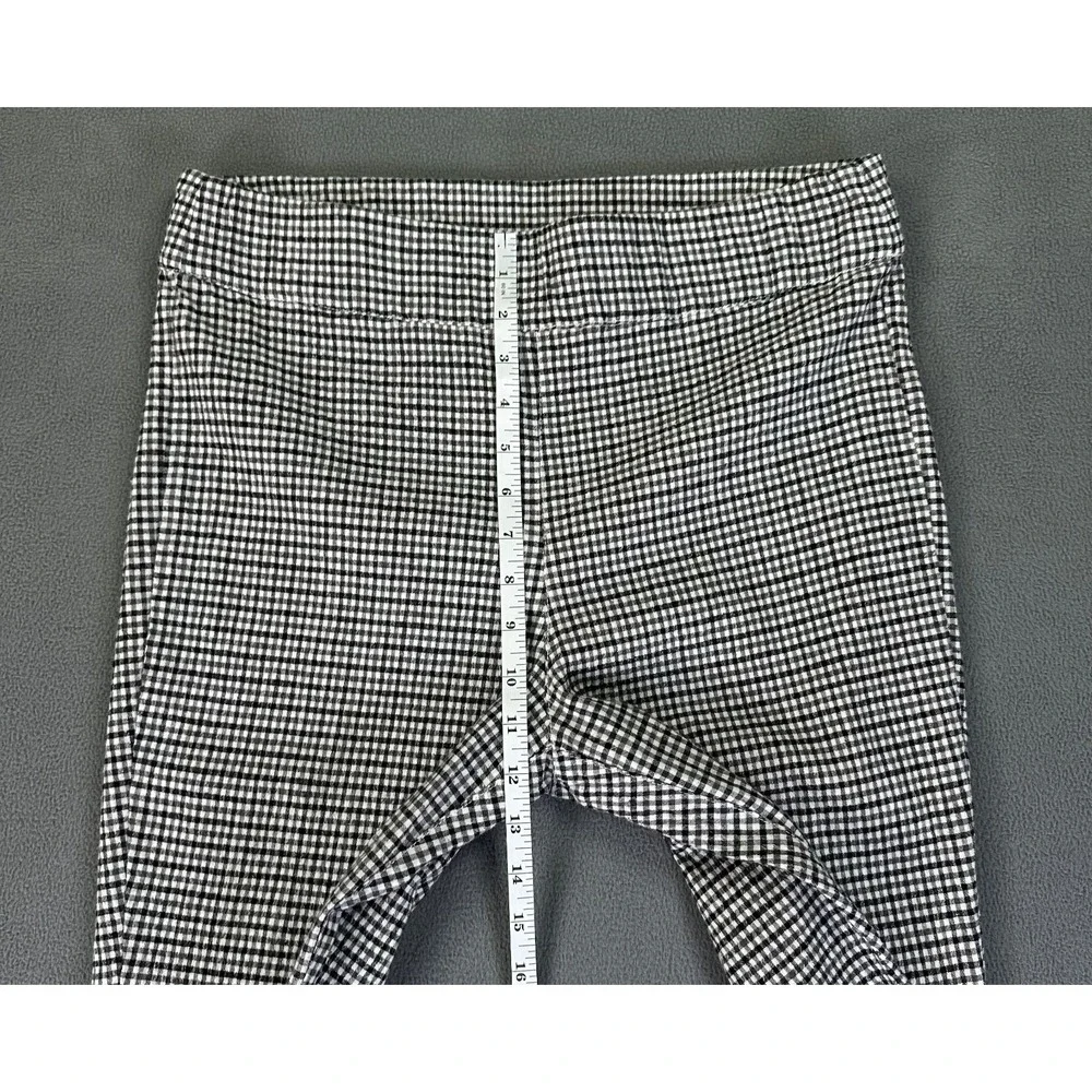 Free People‎ Pants Medium Black White Gingham Check In My Feelings Linen Blend